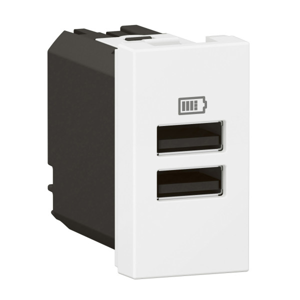 Chargeur 1 module 2 prises usb type a 15w blanc