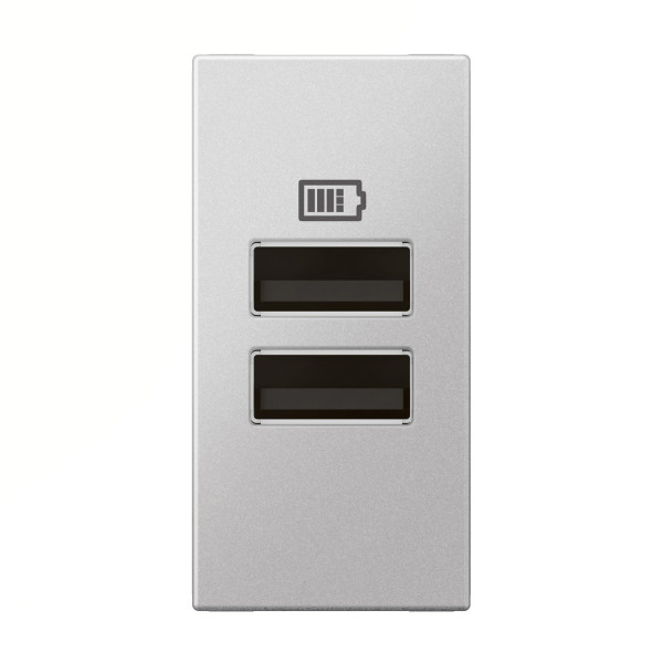 Chargeur 1 module 2 prises usb type a 15w arteor soft alu