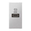 Chargeur 1 module 1 prise usb type c 20w arteor soft alu power delivery