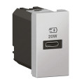 Chargeur 1 module 1 prise usb type c 20w arteor soft alu power delivery