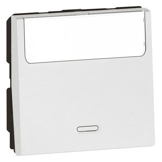Interrupteur vv temoin porte-etiquette 10ax 2 modules arteor carre blanc 