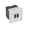 Arteor chargeur 2 modules 2 usb c+c 3a 15 w blanc