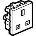 Prise de courant 2p+t 13a standard bs arteor carre blanc 