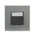 Interrupteur vv temoin porte-etiquette 10ax 2 modules arteor carre magnesium