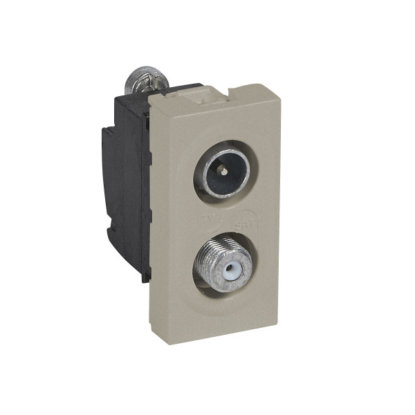Prise tv sat 1 module champagne