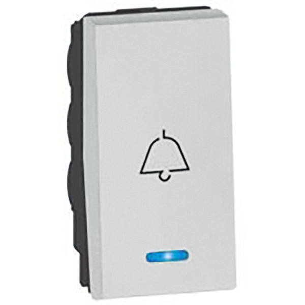 Bell push with indicator 1 module neon included carre arteor soft alu