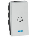 Bell push with indicator 1 module neon included carre arteor soft alu