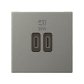 Chargeur double usb 2 modules 30w c+c power delivery magnesium 