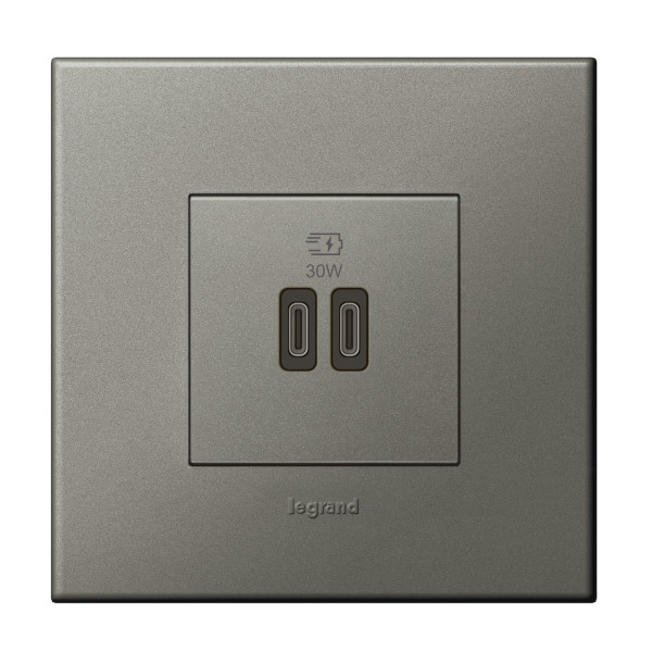 Chargeur double usb 2 modules 30w c+c power delivery magnesium 