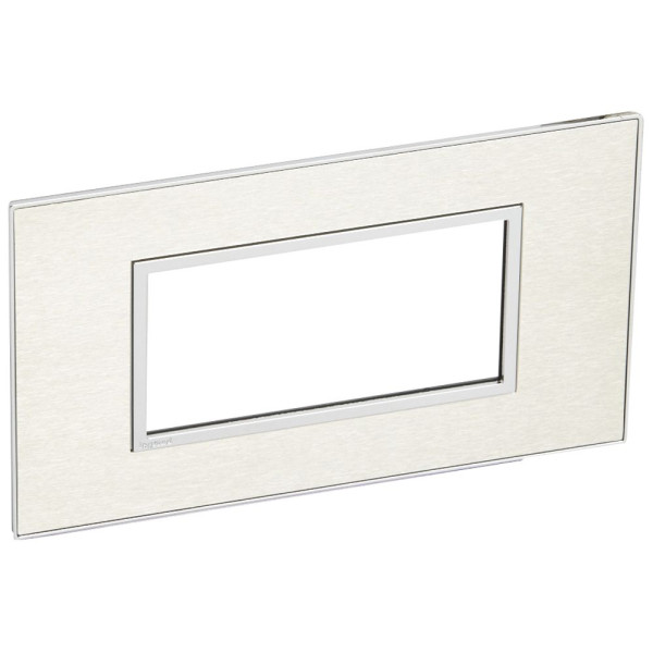 Plaque de finition arteor 4 modules carre stainless steel 