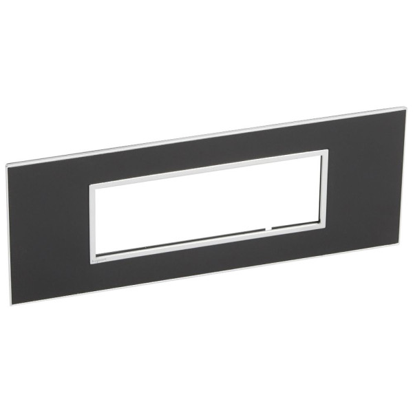 Plaque de finition arteor 6 modules carre mirror noir 