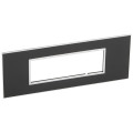 Plaque de finition arteor 6 modules carre mirror noir 