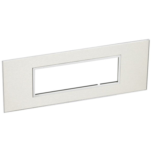 Plaque de finition arteor 6 modules carre stainless steel 