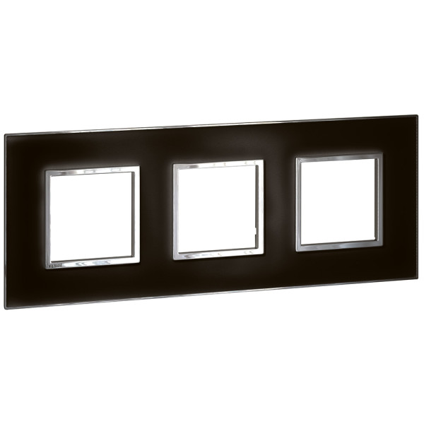 Plaque de finition arteor 3x2 modules carre mirror noir 