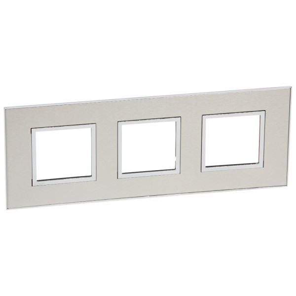 Plaque de finition arteor 3x2 modules carre stainless steel 