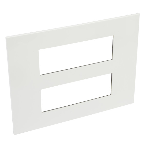 Plaque de finition 2x6 modules horizontal mounting squarewh ite