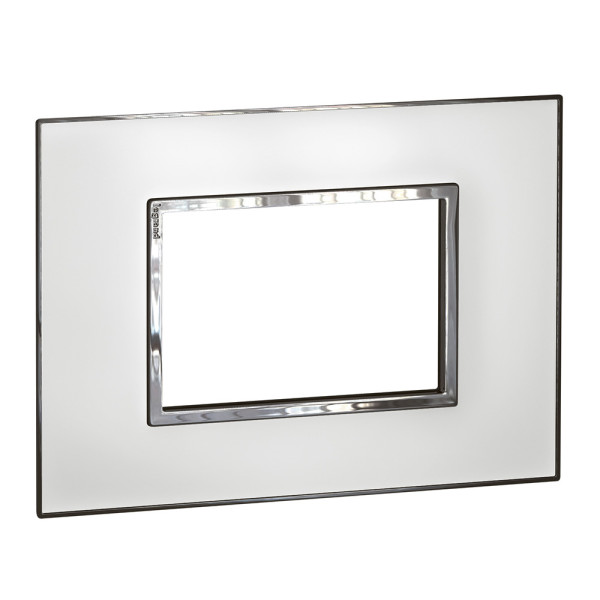 Plaque de finition 3 mod (2" x 4") arteor carre mirror blanc