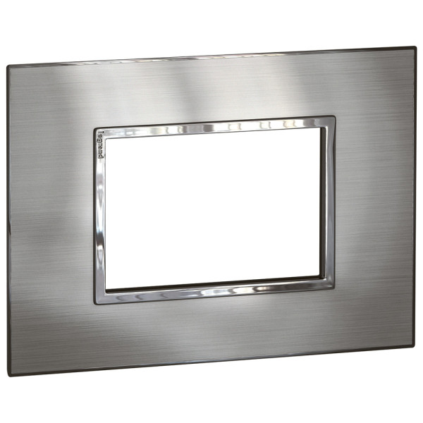 Plaque de finition 3 mod (2" x 4") arteor carre stainless s teel