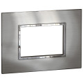 Plaque de finition 3 mod (2" x 4") arteor carre stainless s teel