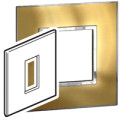 Plaque de finition arteor 1 carre module schuko brass gold 