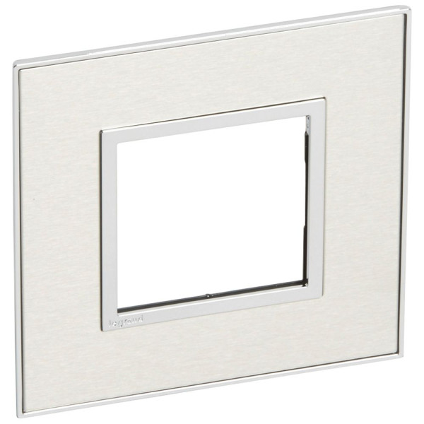Plaque de finition 2 arteor carre mod fb-sch acier inoxydable
