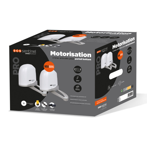 Motorisation de portail SCS Sentinel 24V à bras articulés pour portail battant 6m/550kg