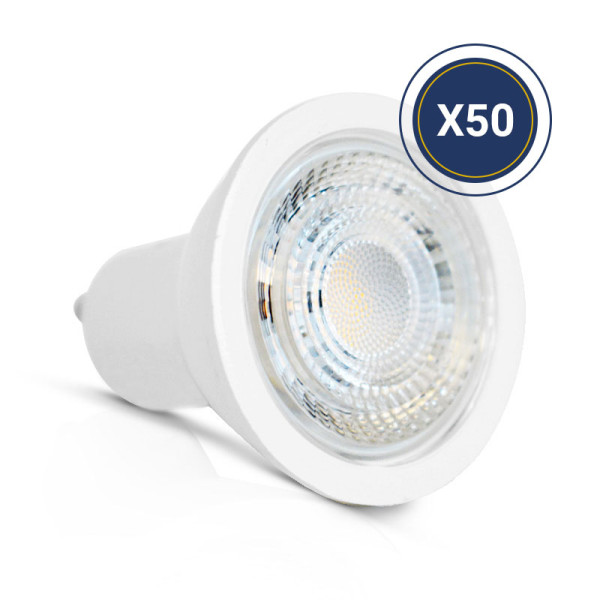 Led 7w gu10 4000k 38° dim boite pack de 50