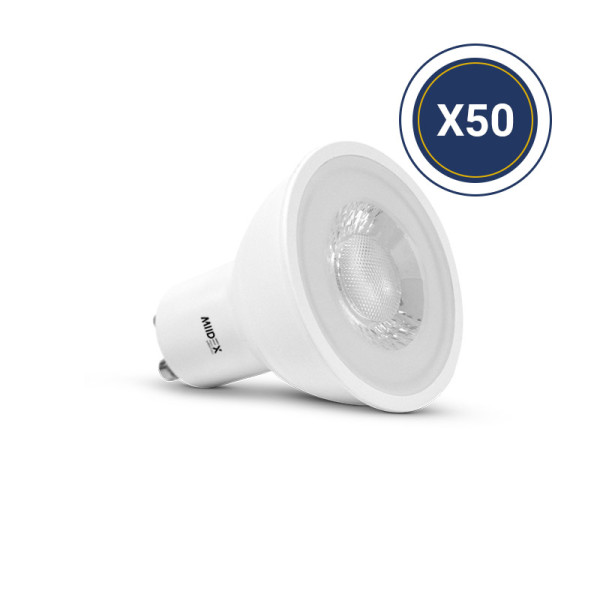 Led 7w gu10 3000k 38° depoli pack de 50