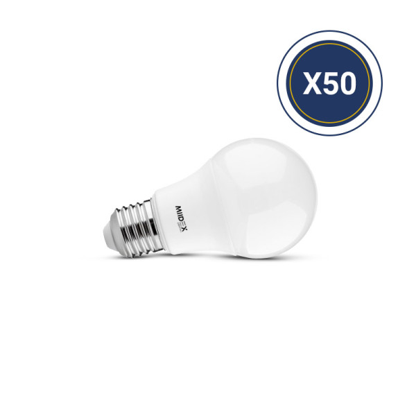 Led 10w e27 3000k 180° pack de 50