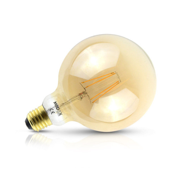 Led fil cob globe g125 e27 8w 2700k golden boite