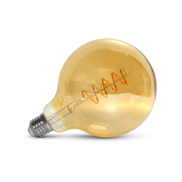 Led fil cob globe g125 e27 4w 2700k golden spirale boite