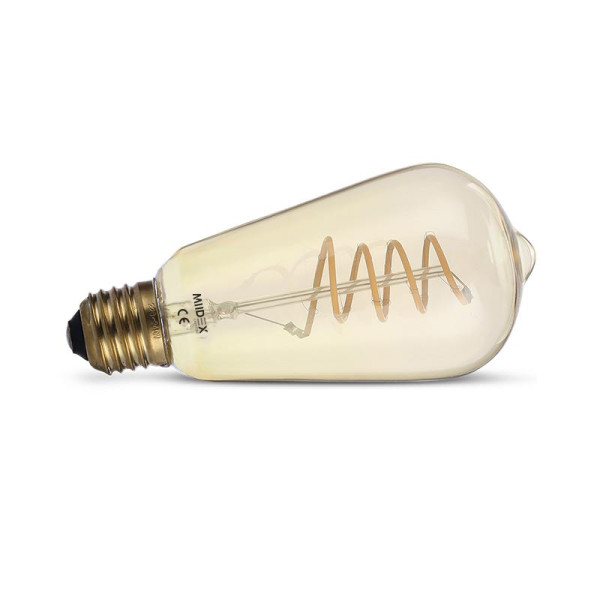 Led fil cob st64 e27 4w 2700k golden spirale boite