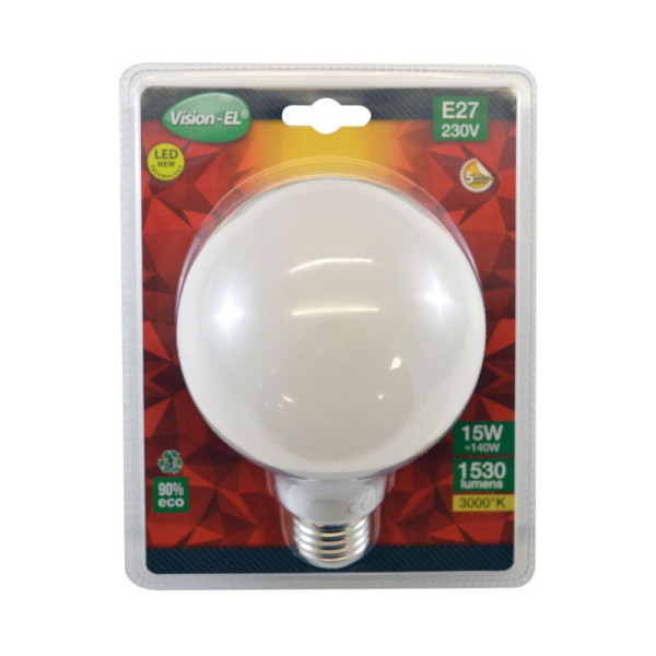Led 15w globe e27 3000k boite
