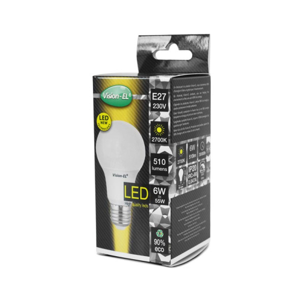 Led 5w bulb e27 2700k boite