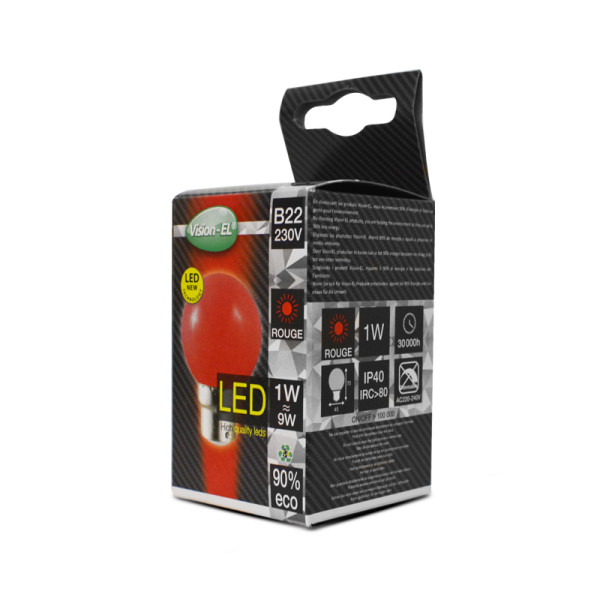 Led 1w bulb b22 rouge boite