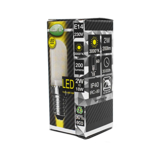 Led frigo e14 2w 3000k boite