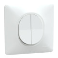 Ovalis - double va et vient - 10ax - blanc - griffes montées - avec plaque