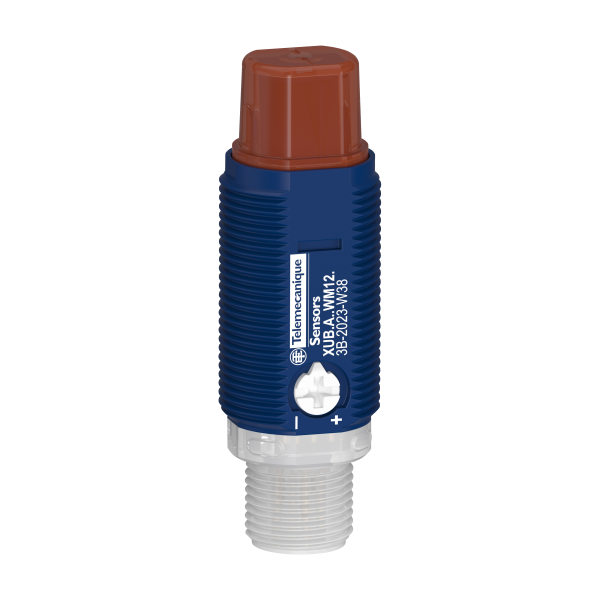 Xub - capteur optic m18 det90° plastic prox med sn0.5m npn no/nc connect.m12 24v