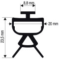Profil caoutchouc + bande contact (3,5 m) x10