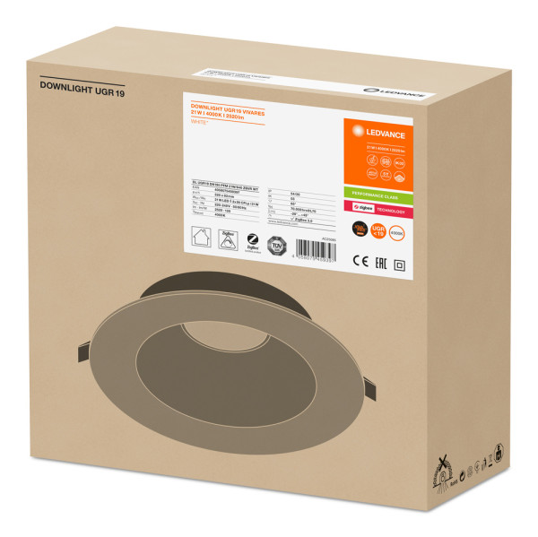 Ldv dl pfm dn195 vrzb 21w/4000k 2500lm ugr19 ip54 downlight vr zigbee ledvance