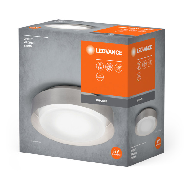 Orbis madrid plafonnier 290mm 2xe27 nickel