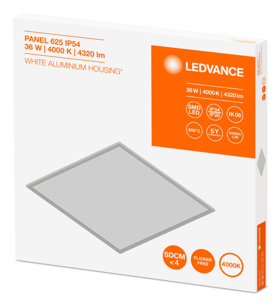 Ledvance panel led 625 36w/4000k opale ip54 4320lm