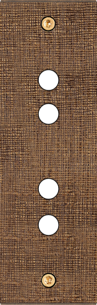 Façade fascination laiton coslan etroite longue 4 boutons poussoir push à vis - Modelec - 124430