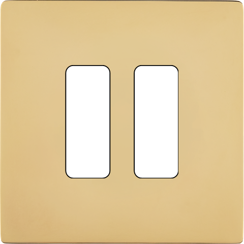 Façade "m" laiton verni simple 2 boutons sans vis - Modelec - 132542M