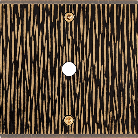 Façade fascination laiton fauve simple 1 bouton poussoir push à vis - Modelec - 141435