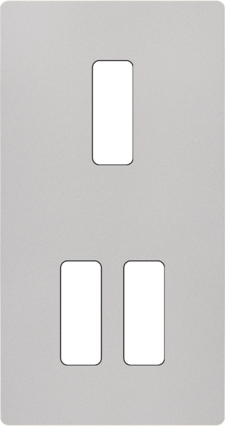 Façade "m" nickel sablé double verticale 1 bouton 2 boutons sans vis