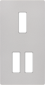 Façade "m" nickel sablé double verticale 1 bouton 2 boutons sans vis