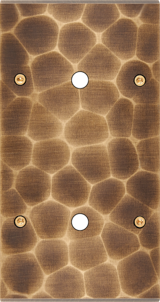 Façade fascination laiton onde double verticale 1 bouton poussoir push 1 bouton poussoir push à vis - Modelec - 162432