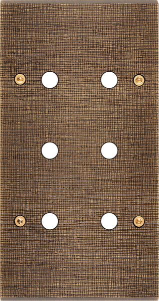 Façade fascination laiton coslan double verticale 6 boutons poussoir push à vis - Modelec - 166430