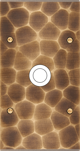 Façade fascination laiton onde double verticale 1 gros bouton poussoir push à vis - Modelec - 167432